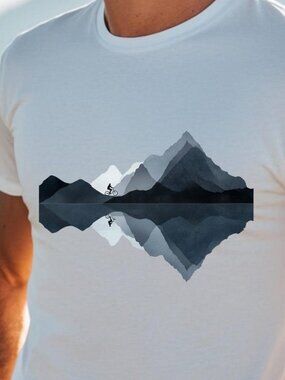 Bike T-Shirt – Mountain Reflection Graphic Tee